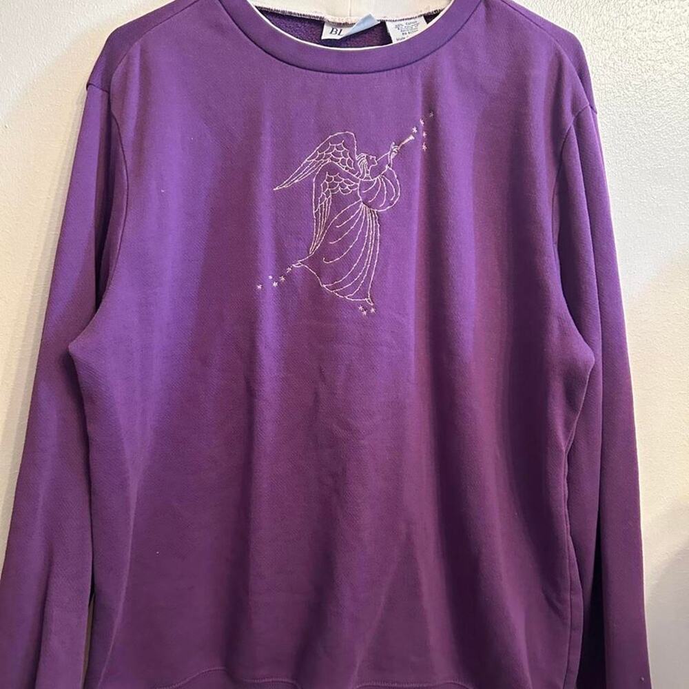 Purple blair angel crewneck sweatshirt